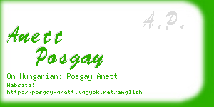 anett posgay business card